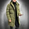 Winterjacke Männer Lange Parka Herbst Puffer Mantel Outwear Armee Grün Mit Kapuze Mantel Plus Größe 8XL 211103