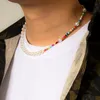 Boho Multicolor Beads模造真珠のネックレス女性の男性KPOPヴィンテージ審美的なストランドチェーンファッションアクセサリーペンダントNEC