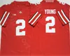Chen37 College Ohio State Buckeyes Football 2 J.K Dobbins Jersey 2 Chase Young University Uniform Respirant Broderie Et Cousu Rouge Noir