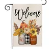 Fall Pumpkins Garden Flag Autumn Welcome Buffalo Check Thanksgiving Yard Flags Farmhouse Double Sided Lattice Vertical Outdoor Decor Free DHL HH21-637