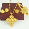 Earrings & Necklace Est Ethiopian 5pcs Coin Cross Wedding Jewelry Sets 24K Gold Color Bridal Romantic Habesha For Women Gifts