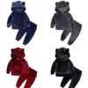 2021 Kids Boy and Girl Clothing Set Tracksuit Boys Velvet Tops Sweatshirt Hoodie Tops Pants Warm casual Cotton 2pcs Outfit Baby Clothes Sets