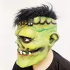 Masque de visage effrayant de zombie verte pour jouets halloween