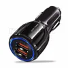 Dual USB Ports Car Chargers 2.4A Real LED Light Car Charger Power Adapter för iPhone 11 12 13 Pro Max Samsung HTC Android Phone Plug