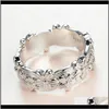 JewelryVintage Vrouwelijke Metalen Grote Ring Charm Sier Color Trouwringen voor Dames Dainty Bruid Bloem Verlovingsdaling Levering 2021 CZWGX