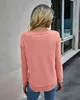 Automne Mode Solide Femmes Sweats à capuche Casual O Cou à manches longues Patchwork Irrégulière Sweat-shirts en vrac Dames Rose Pull Tops 210507