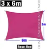 Abat-jour Rose-Rouge Imperméable Pare-Soleil Voile Jardin Patio Abri Soleil Tissu Piscine Extérieure Stade Terrasse Rectangle Voiles