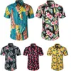 Hawaiian Beach Shirt Blommor Frukt Skriv ut T Shirts Casual Short Sleeve Sommarlov semester mode plus storlek