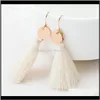 Bengelen kroonluchter oorbellen drop levering 2021 groothandel legering natuurlijke stijl 3DOT8cm lengte eenvoudige tassel oorram bruiloft feestje sieraden acce