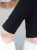 Style coréen Femmes Casual Skinny Stretch Crayon Pantalon Zipper Joggers Noir Leggings avec Poche Femmes Taille Haute Leggins Mujer 211108