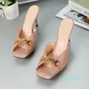 Moda-Yüksek Topuklu Sandalet Tasarımcısı Güzel Moda Yaz Giyim Kızlar Rahat Rahat Kadın Ayakkabıları Deri Balık Ağız Terlik