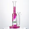 Heady Glass Straight Tube 9inch Water Pipe Beecomb Percolator Glass Bong with Glass Bowl 14mm女性ジョイントWP533