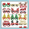 Decorações Festivo Suprimentos Home Gardenmerry Óculos de Natal Quadro Santa Snowman Tree Funny Party Masks Aessórios Ornamentos Xmas Decora