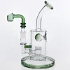 Green Glass Bongs 20 cm altas narguilhas Duas funções Tubos de água Headshower Percs Novos Borbblers de Chegada