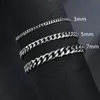 Link Chain Dropshiping Trendy Cuban Men Armband Classic rostfritt stål 3/5/7mm Bredd för kvinnliga smycken gåva Fawn22