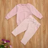 0-24 M neonato neonato ragazza ragazzo vestiti set casual manica lunga felpe top pantaloni a righe autunno primavera abiti 210515