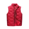 Men's Vests Puffer Vest Winter Warm Padded Waistcoat Glued Quilting Pure Color Jacket Stand Collar Outwear Male Clothes