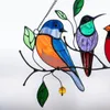 Decoratieve objecten beeldjes bevlekt vogel glazen raamknopingen acryl metalen muur opknoping vogels decor kamer accessoires Scandinavische mothe