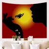 Tapestries Silhouette Household Tapestry Wall Decor Cloth Hanging Background Picture Room Hippie