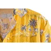 メンズファッションココナッツツリープリント休暇バケーションシャツ半袖トロピカルアロハケミズ210522