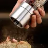 Double-headed pepper grinder 2 in 1 Stainless Steel Manual Salt Pepper Mill Grinder Seasoning Grinding for Cooking Restaurants 210712