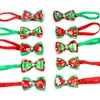 Christmas Holiday Pet Cats Dog Collar Bow Tie Adjustable Neck Strap Cats Dogs Grooming Accessories Pet Decoration Cat Dogs