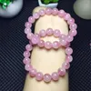 Beaded Strands Rose Quartz Armband Crystal Ball Beads Bangle Natural Gemstone Reiki Healing Gift Trum22