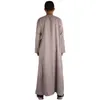 民族衣料品工場卸売イスラム教徒の男性のアラブのローブコットンリネン丸い襟長袖Thobe