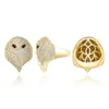 Fashion Hip Hop Mens Jewelry Ring Owl Iced Out Ring Zircon Hiphop Gold Silver Rings