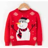 Kerstmiskleding gebreide herfst winter Koreaanse rode sneeuwpop pullover trui baby jongens meisjes kinderkleding 211201