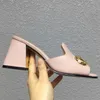 Yüksek Topuklu Terlik Kadın Moda Tasarımcılar Slaytlar Ayakkabı Sandalet Hakiki Deri Sole Bayan Katı Scuffs Sandal 7.5 cm Topuklu Terlik Büyük Boy ayakkabı 34-43