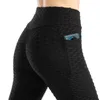Bolli europei e americani Pocket Bubble Yoga Pants Womens High Elastic Glutes Lift Slim Assorbimento del sudore Leggings Donne