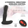 Verwarming Prostaat Massager Automatische Telescopische Vibrator Dildo Butt Plug Wireless Remote Anal Vibrator Seksspeeltjes Voor Mannen Volwassen Speelgoed
