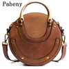 Duffel Bags Top Selling Retro Brown Women Small Round Bag Fashion Frosted Saddle High Quality Shoulder Messenger Tote Handbag