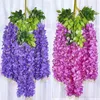 Artificial Wisteria False Violet Ceiling Flower Rattan Wedding Family Garden el Corridor Living Room Office Decoration 211108