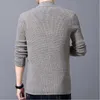 Camisola Cardigan Homens de lãs Única peito simples de cor sólida estilo solto malha jaqueta casaco asiático tamanho M-4XL 211008