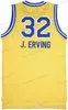 Custom J. Oerving High School Basketball Jersey Heren Alle gestikte Gele maat 2xS-5XL-nummer en naam Jerseys Topkwaliteit