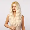 Cosplay marrom platinum loira ombre perucas longas peruca sintética curly para mulheres afro parte média alta temperatura hairfactory direto