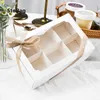 StoBag 10pcs White With Window Cake Paper Box Birthday Party DIY Handmade Gift Cookies Chocolate Child Favor Shell Macaron Box 210602