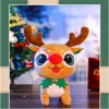 Juldekorationer med klockor Plush älg Toy Deer Dolls Barn som ger gåvor Söt Xmas -dekoration