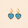 Mode hart vorm hanger legering druipende olie oorbel oor ring voor dames dames dubbele liefde harten oorbel sieraden geschenken