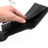 Wallet Men's FASHION HIGHT QUALITY ID Card Biker Black Leather Money Purse With Safe Chain