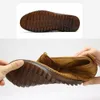 Men Leather Shoes Good Quality Hand Sewing Driving For Men Slip-On Soft Sole Men Casual Hard-Wearing
