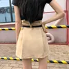 Sale Fashion Harajuku Skirt Female Summer Belt Waistband Overalls High Waist Pleated A-Line Mini Girl Street 210601