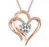 Двухместный сердцу кулон ожерелье изысканные буквы алмазные ожерелья 12 месяцев рождения романтические украшения рождественские рождественские валентинки подарок с цепочкой для женщин девушек