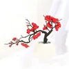 Cherry Red Plum Blossom Silk Artificial Flowers Plastic Branch for Wedding Flower Home DIY Decoration Foam Christmas Berry 20220223 Q2
