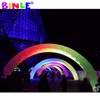Bolas 3mh grande arco inflável redondo com iluminação led decoração festa de casamento evento arco-íris entrada linha de acabamento iluminado