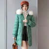 Casaco de inverno mulheres vermelhas M-2XL plus size pele solta com capuz parka coreano slim espesso para baixo jaqueta de algodão feminina lr905 210531