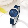 CURREN 9016 Fashion Blue Ladies Watches Mesh Stainless Steel Quartz Watch Women Luxury Simple Wristwatches Analog Lady Clock 210616