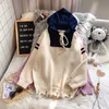 H.SA Mujer Sueter Winter Women Swetry Z Kapturem Pulower i Kintwear Złamane Hem Koreański Styl Knitting Buckers Pull Femme 210417